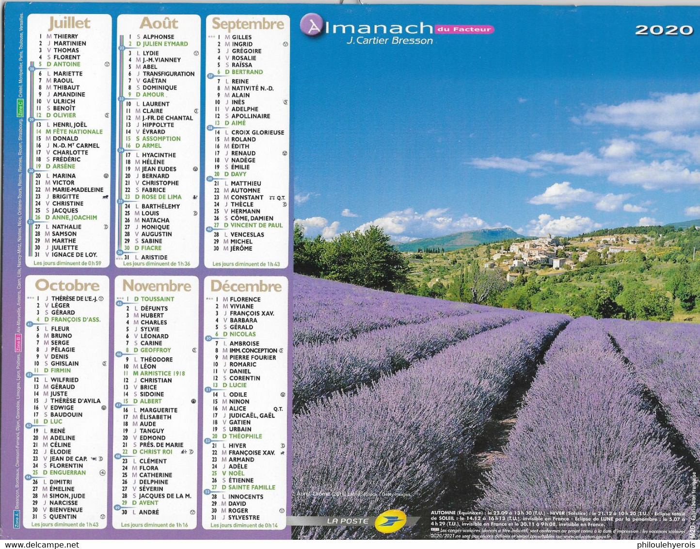 CALENDRIER 2020 FORT DE BREGANCON (83) Et AUREL (26) - Grossformat : 2001-...