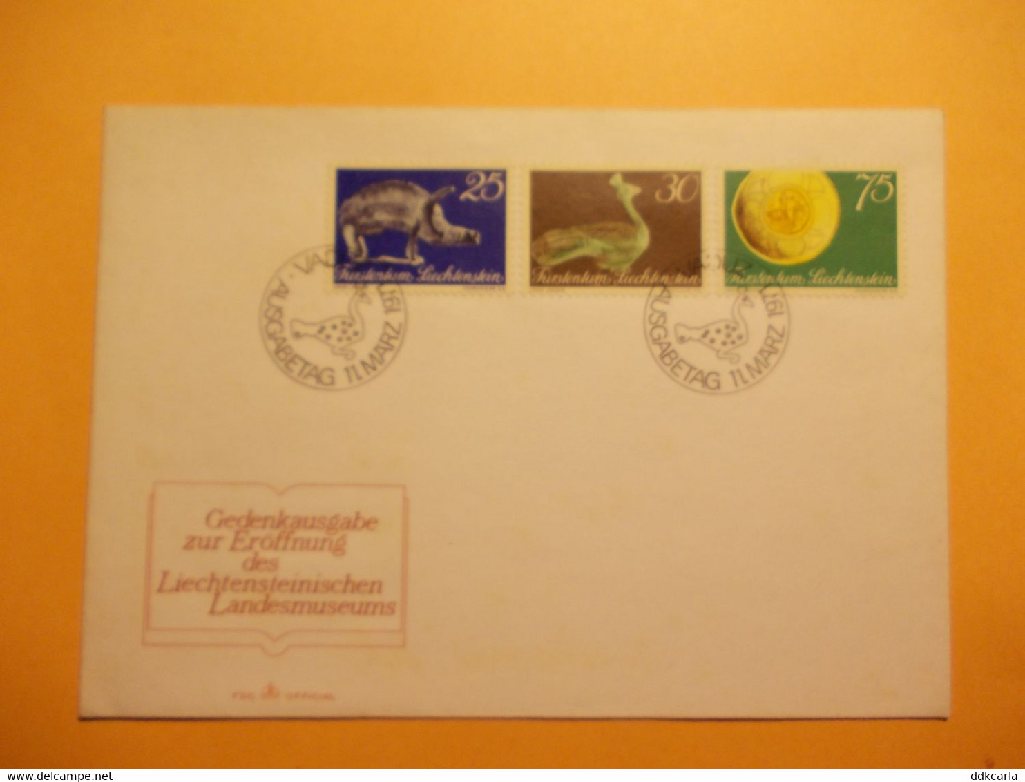 Liechtenstein - Vaduz - Ausgabetag 11 März 1971 - Gedenkausgabe Zur Eröffnung Des Liechtensteinischen Landesmuseum - Altri & Non Classificati