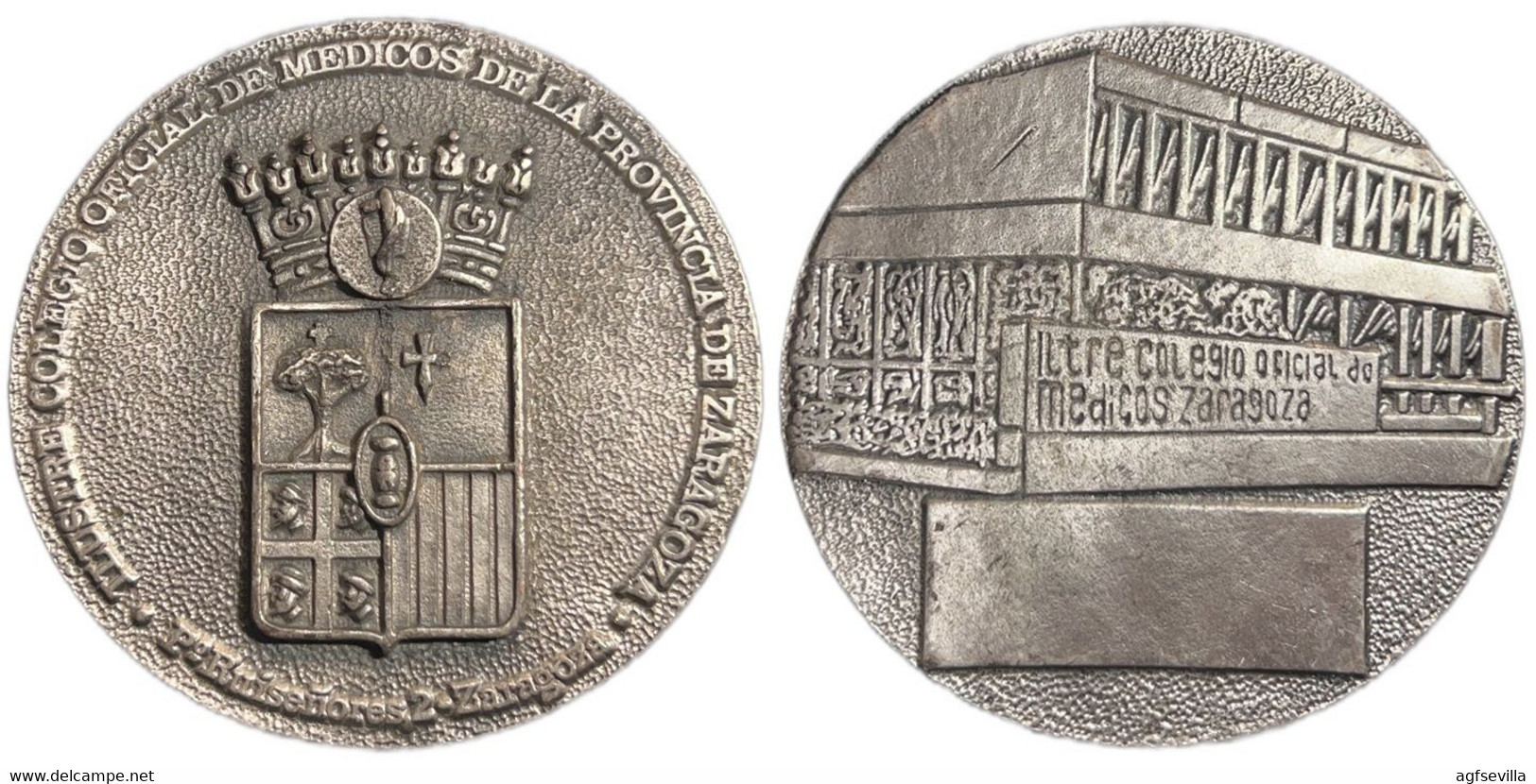 ESPAÑA. MEDALLA ILUSTRE COLEGIO OFICIAL DE MÉDICOS DE ZARAGOZA. ESPAGNE. SPAIN MEDAL - Professionnels/De Société