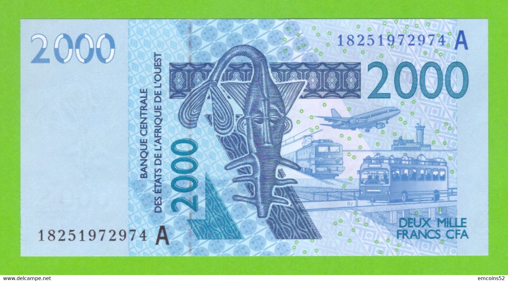 IVORY COAST W.A.S. 2000 FRANCS 2018  P-116Ar  UNC - Stati Dell'Africa Occidentale