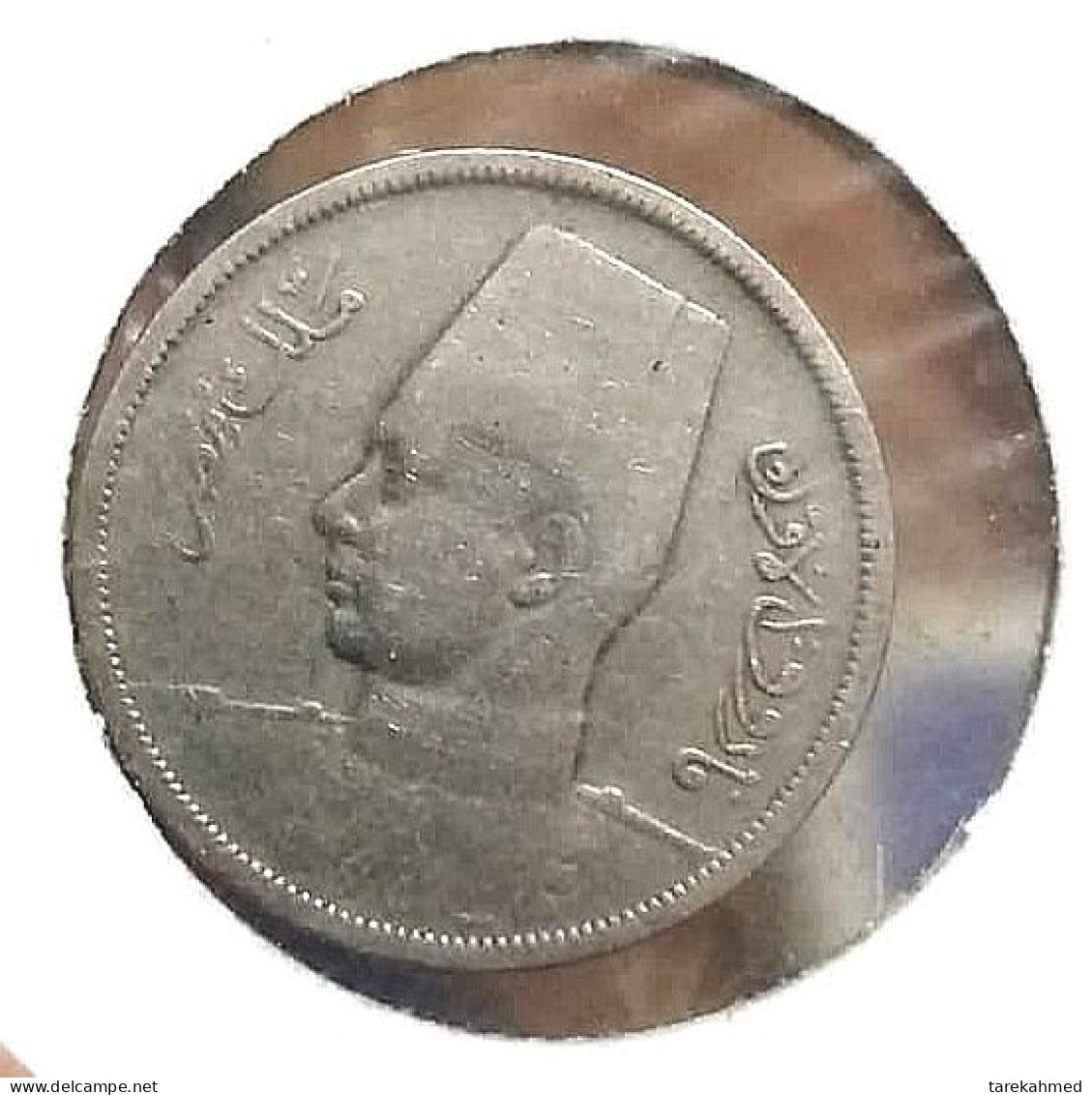 Counter Marked King Farouk's Coin Of 1938 , District Of Naples .. GB Colonel 33 / To Identify . Gomaa - Royal / Of Nobility