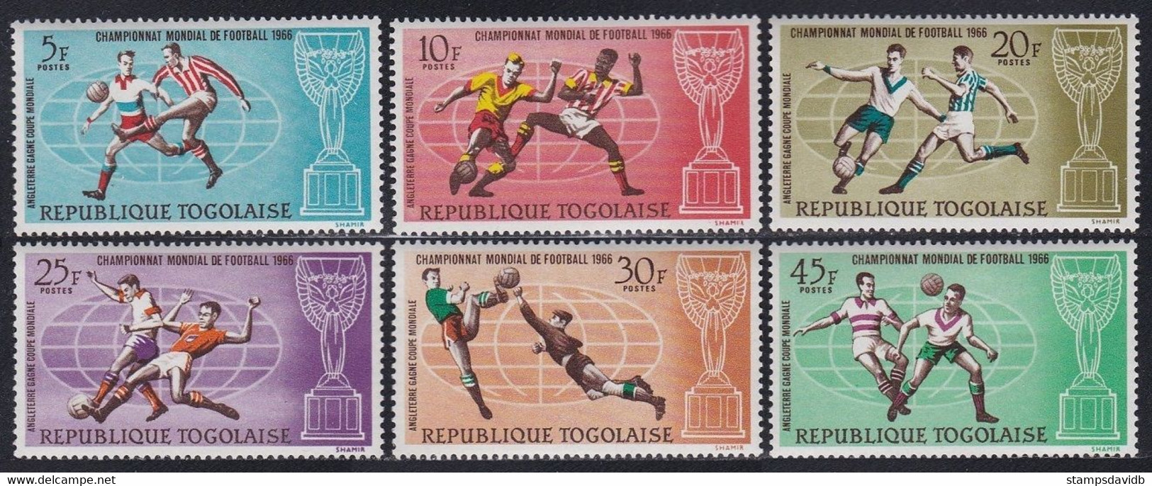 1966 Togo 532-537 1966 FIFA World Cup In England 3,90 € - 1966 – England