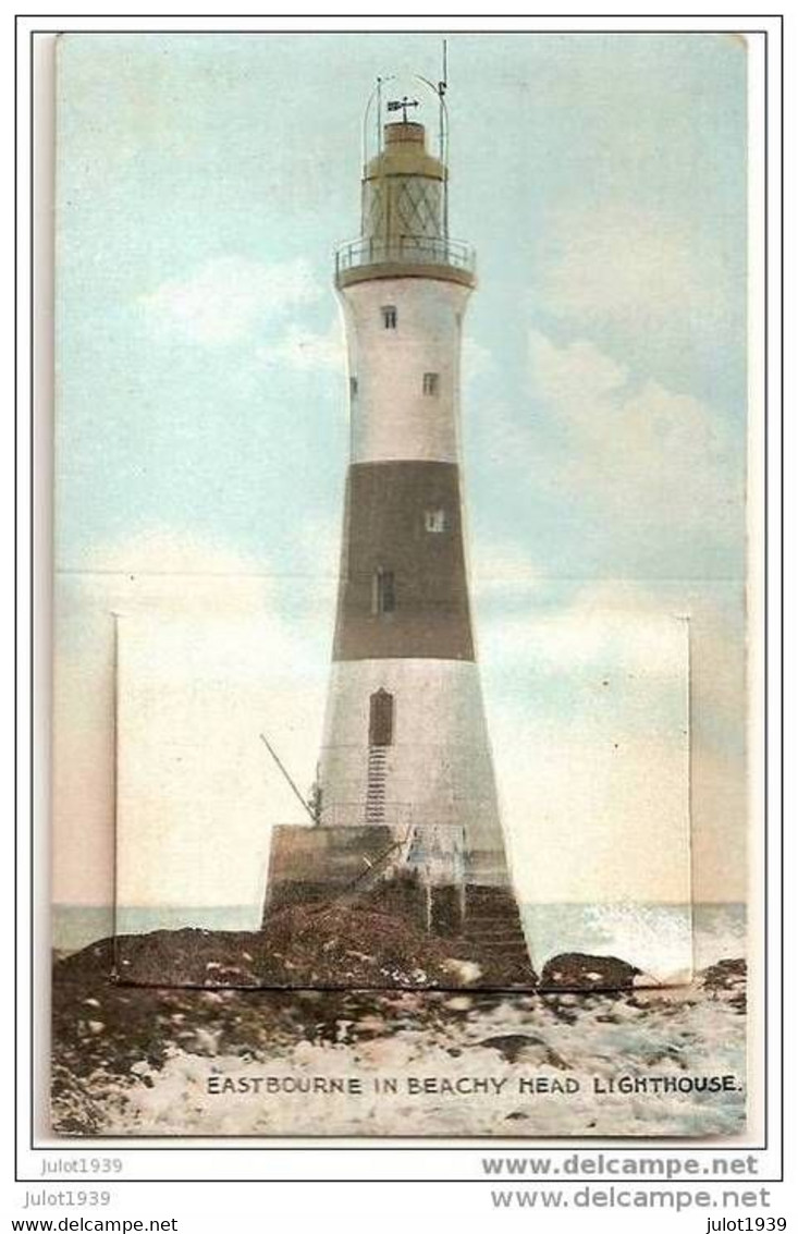 EASTBOURNE ..-- SUSSEX ..-- ANGLETERRE ..--+ 12 Petites Photos !  PHARE !!! . LIGHTHOUSE . Carte à Système . - Eastbourne