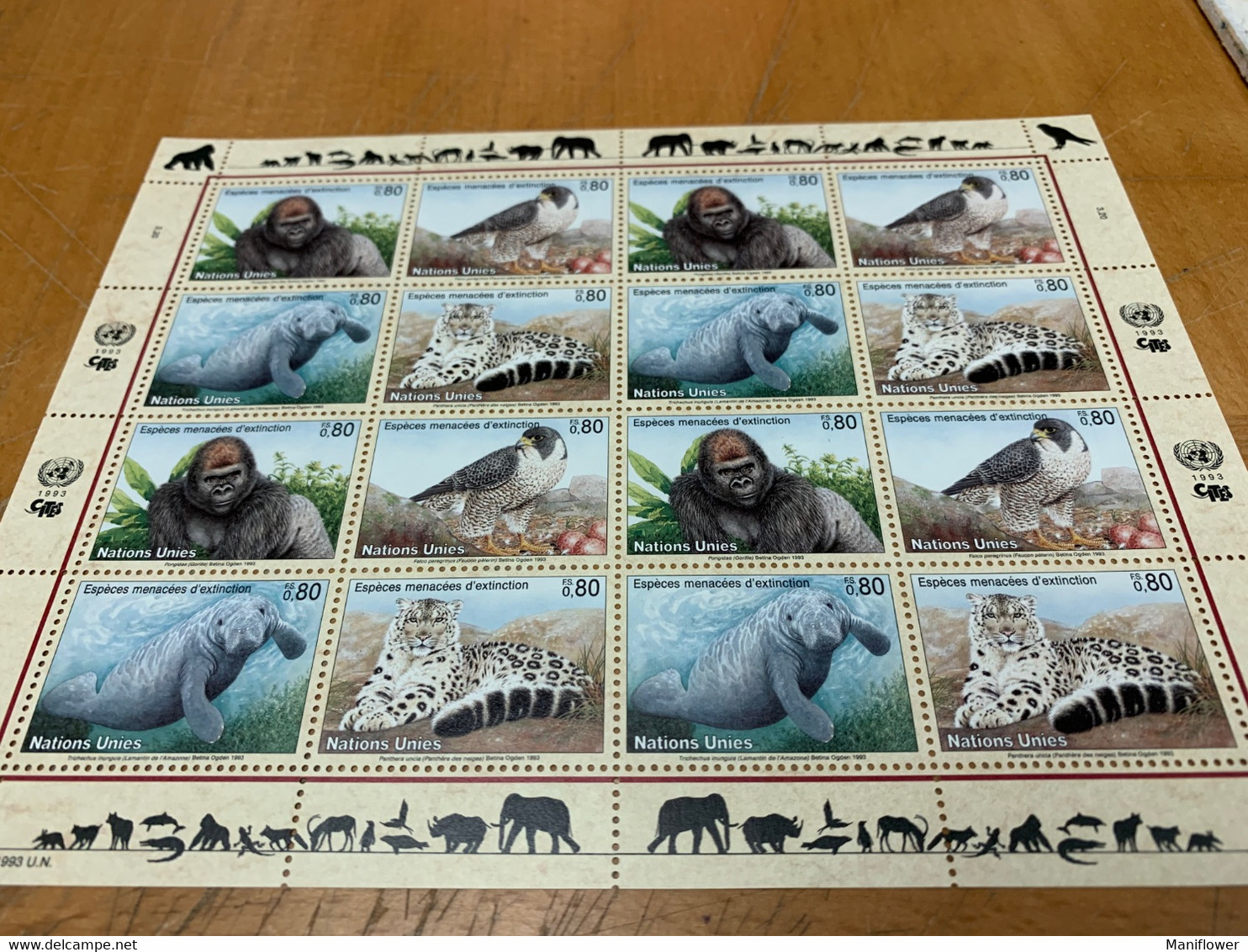 UN Stamp MNH Sheet Monkey Animals Tiger Eagle Birds - Neufs