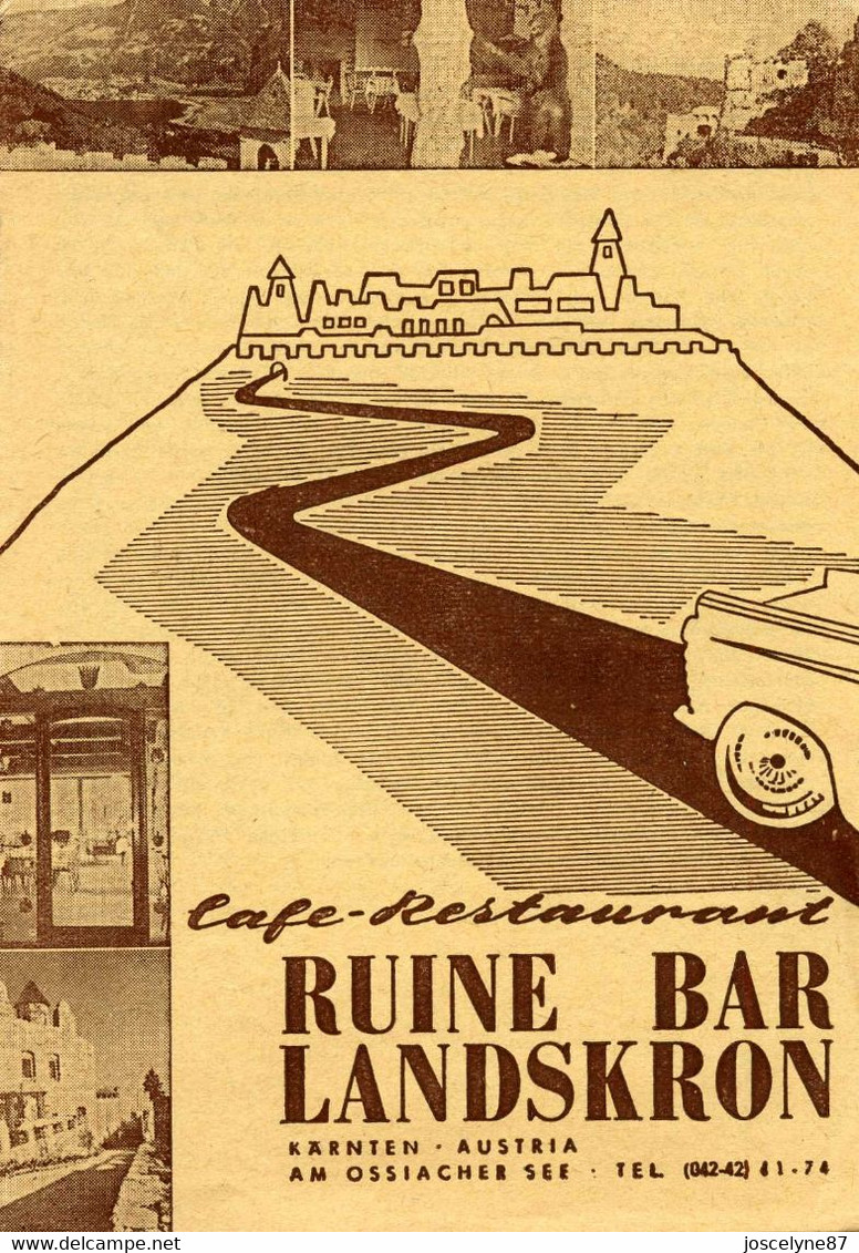 RUINE BAR LANDSKRON - Café Restaurant - Carte Et Dépliant - Ruine Landskron Am Ossiachersee Kärnten, Austria - Andere & Zonder Classificatie