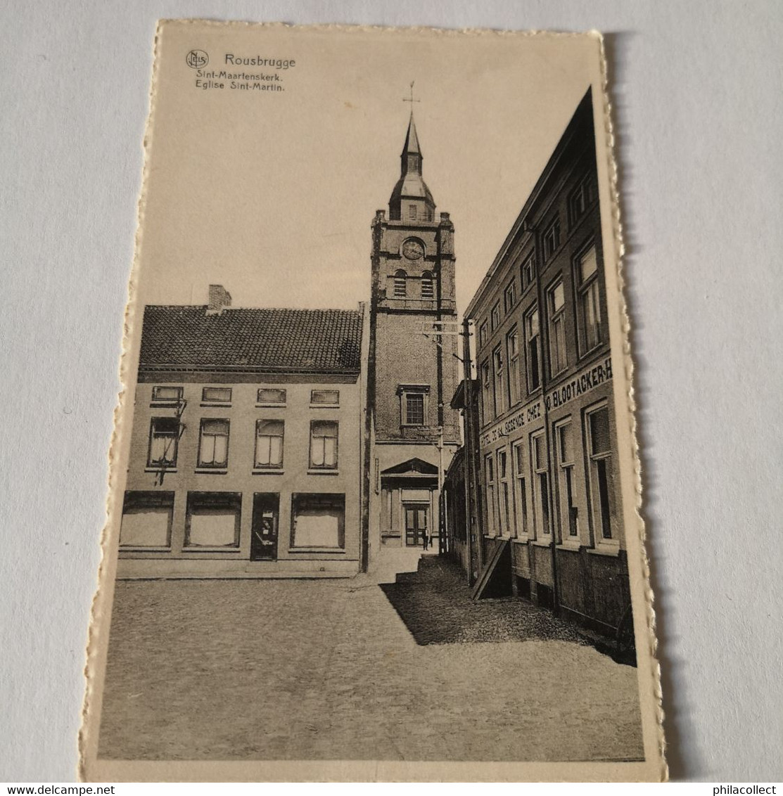 Roesbrugge - Rousbrugge // Sint Maartenskerk (rechts Hotel) 19?? - Poperinge