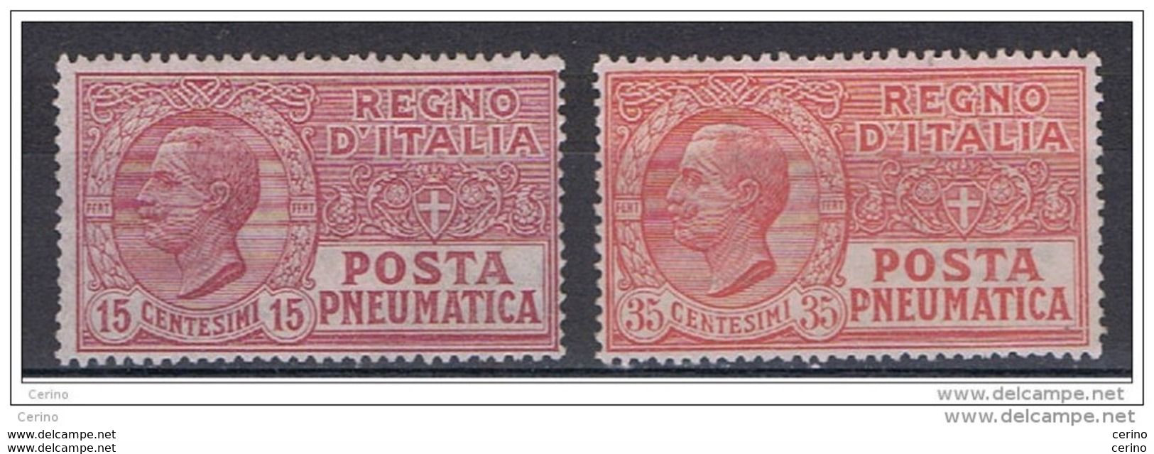 REGNO:  1927/28  POSTA  PNEUMATICA  -  S. CPL. 2  VAL. N. -  SASS. 12/13 - Correo Neumático