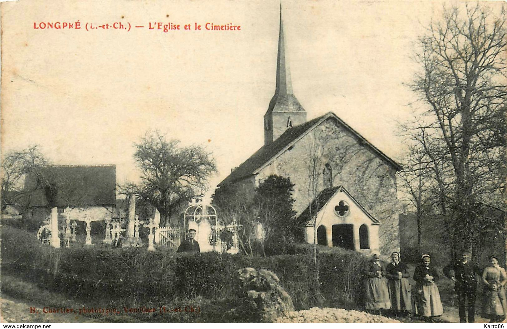 Longpré , St Amand * Le Cimetière Et L'église Du Village * Villageois - Saint Amand Longpre