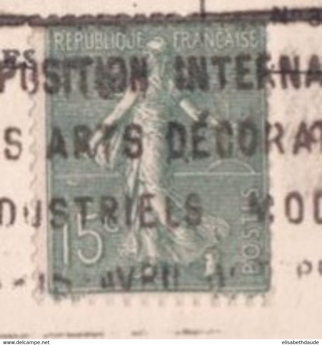 1925 - RARE SEMEUSE YVERT N°129 TYPE VI !! De ROULETTE Sur CARTE COMMERCIALE ILLUSTREE De PARIS => ST DIDIER (LOIRE) - 1903-60 Semeuse Lignée