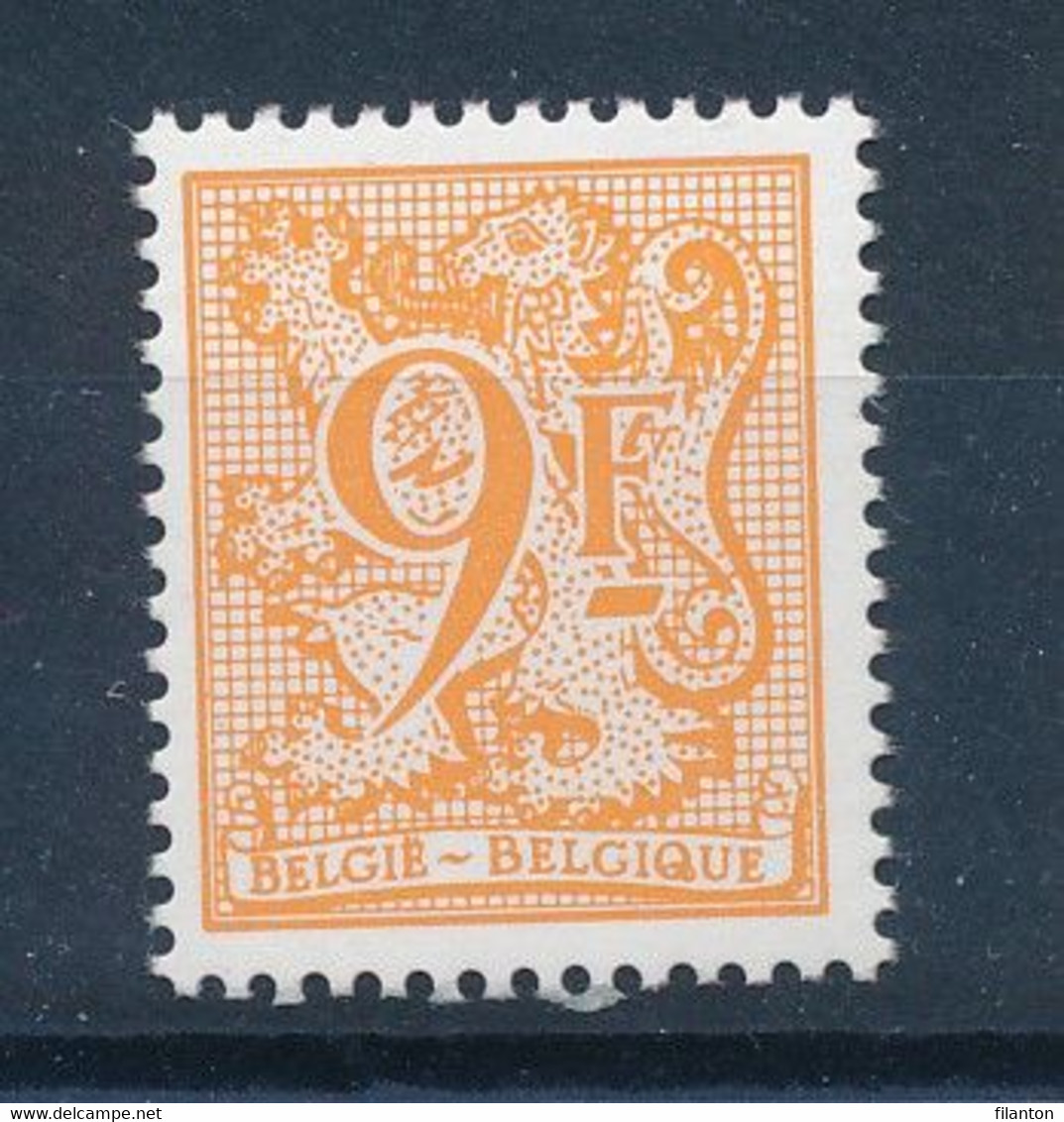 BELGIE - OBP Nr 2159 P6 (groene Gom/gomme Verdâtre) - Cijfer Op Heraldieke Leeuw - MNH** - Cote 27,50 € - 1977-1985 Chiffre Sur Lion