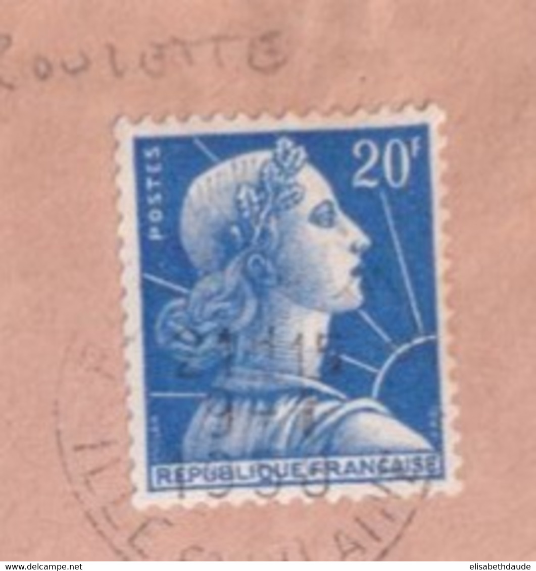 1958 - ROULETTE MULLER !! - ENVELOPPE De RENNES (ILLE ET VILAINE) => CAEN - 1955-1961 Marianne Of Muller