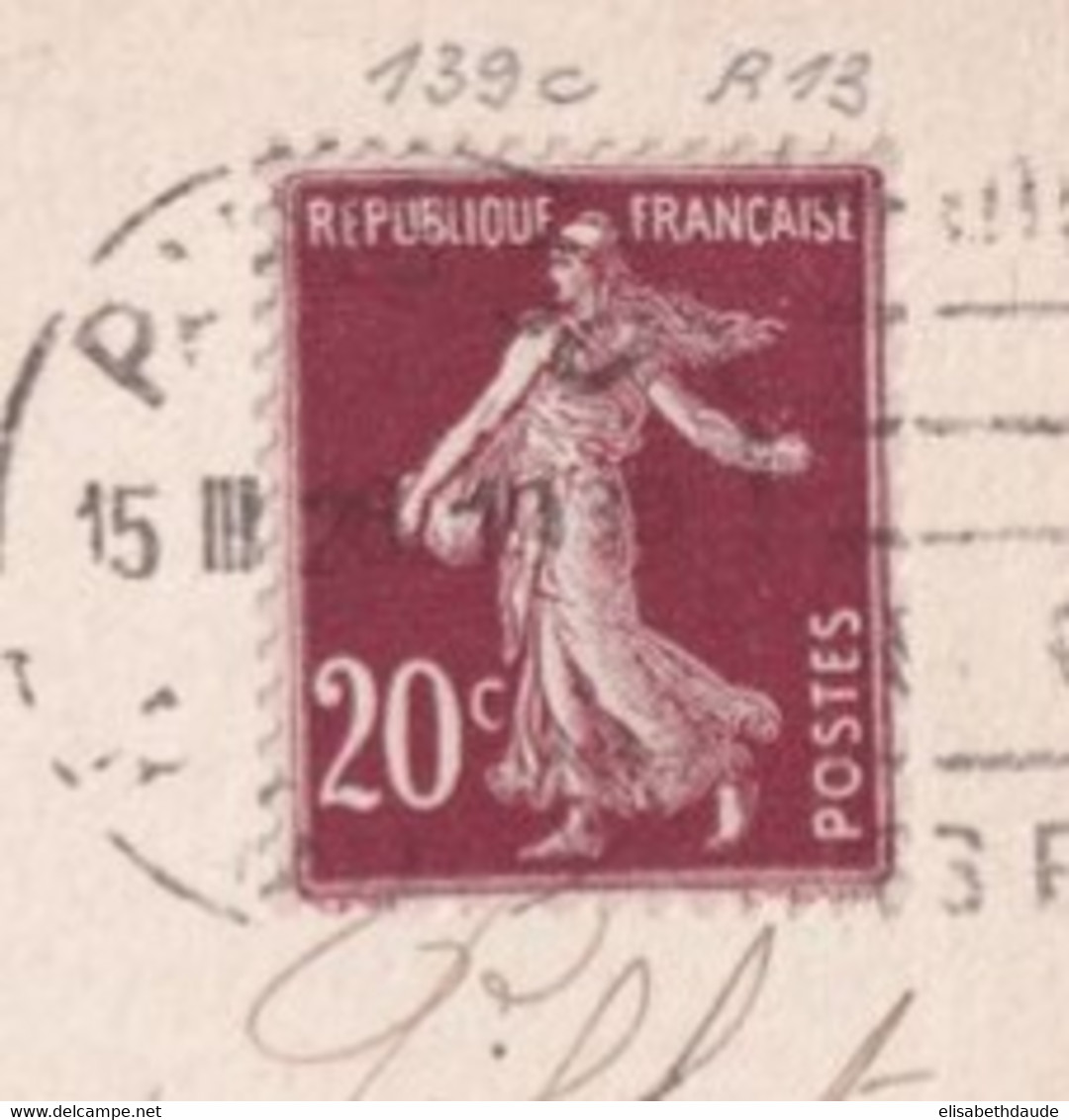 1926 - ROULETTE SEMEUSE !! - ENVELOPPE De RENNES (ILLE ET VILAINE) => CAEN - 1906-38 Sower - Cameo