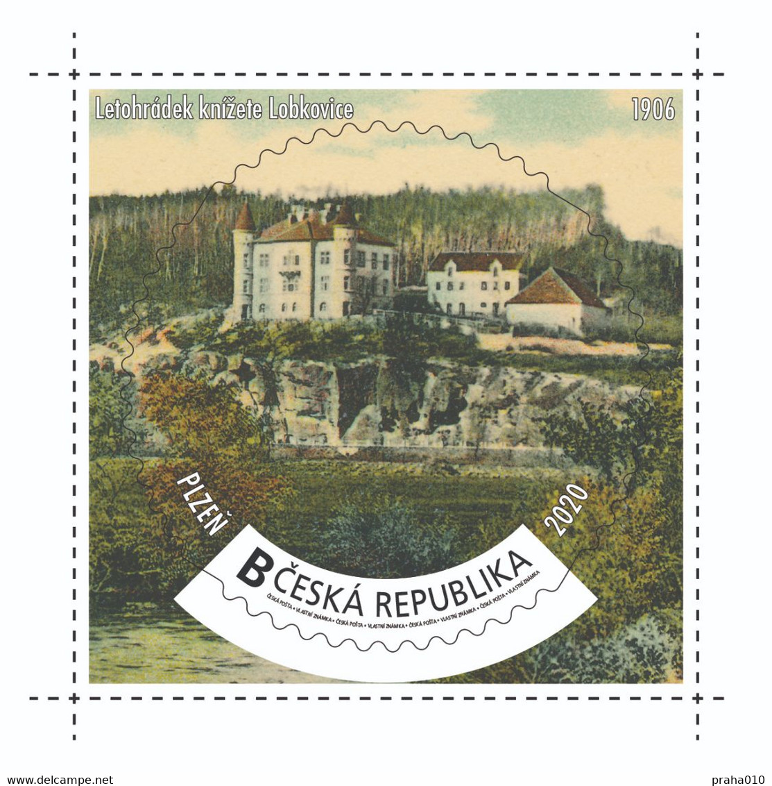 Czech Rep. / My Own Stamps (2020) 1011: City Plzen (1295-2020) - Pilsen (1906) Summer House Of Prince Lobkovic - Nuevos