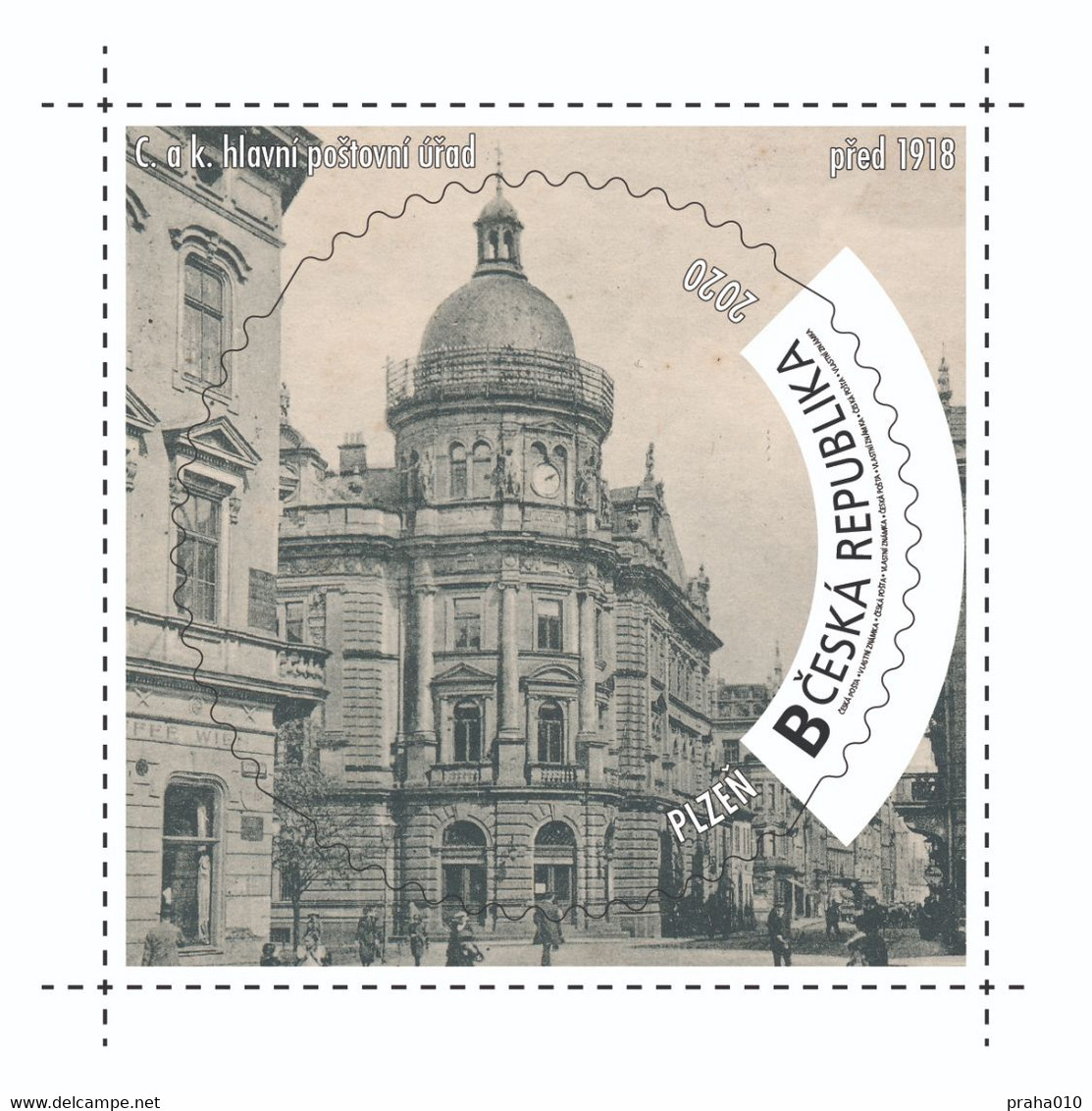 Czech Rep. / My Own Stamps (2020) 1014: City Plzen (1295-2020) - Pilsen (before 1918) Imperial Royal Central Post Office - Nuovi