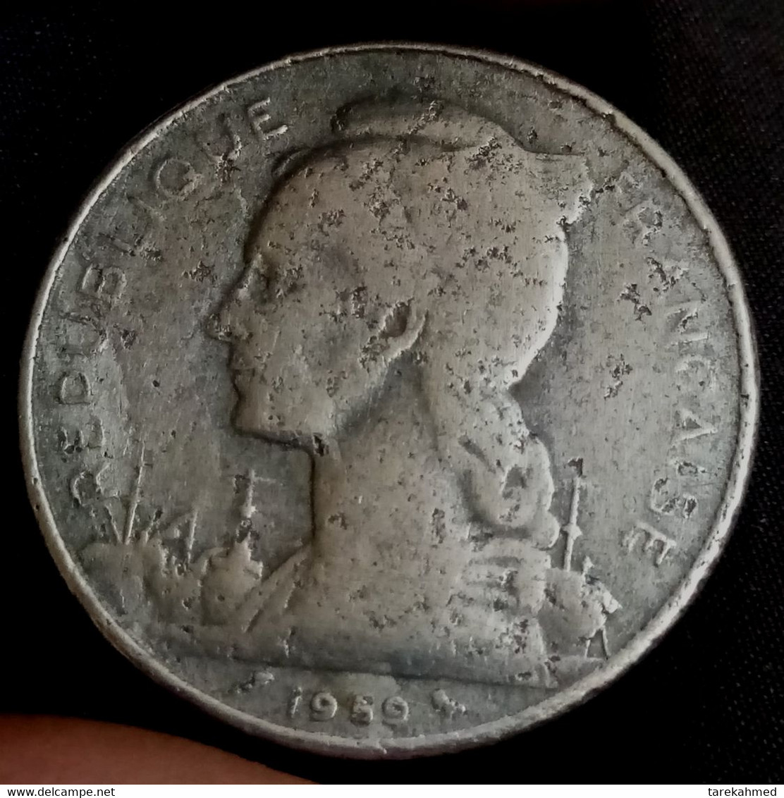 Cotes Francaise De Somalie - 5 Francs - 1959 - Km 10 , Agouz - Somalië