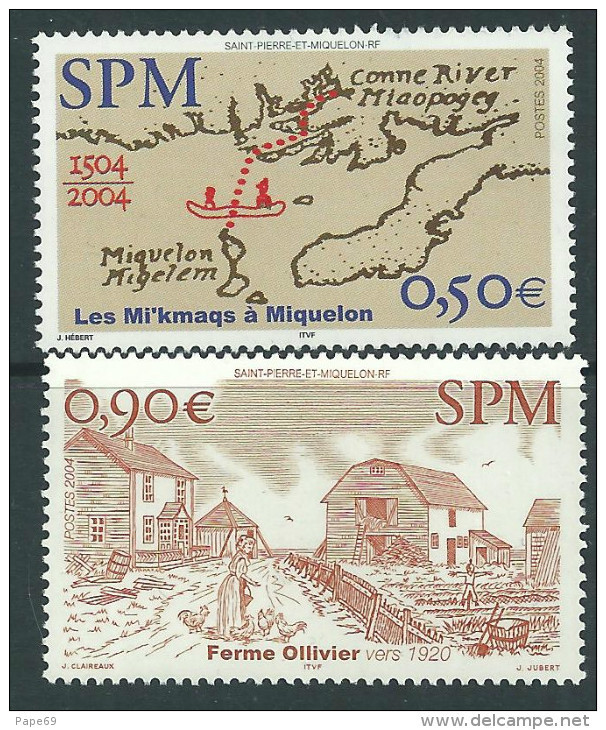 St Pierre Et Miquelon N° 814 + 818  XX  Les 2 Valeurs Sans Charnière,TB - Used Stamps
