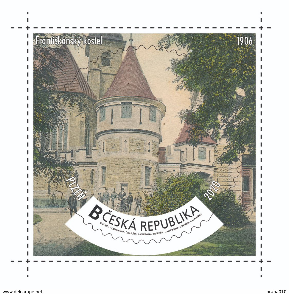 Czech Rep. / My Own Stamps (2020) 1023: City Plzen (1295-2020) - Pilsen (1906) Franciscan Church - Nuovi