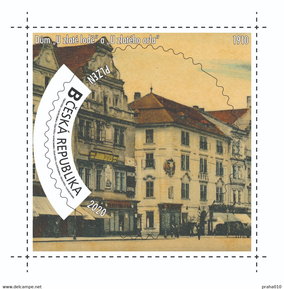 Czech Rep. / My Own Stamps (2020) 1025: City Plzen (1295-2020) - Pilsen (1910) House "At The Golden Ship" - Ungebraucht