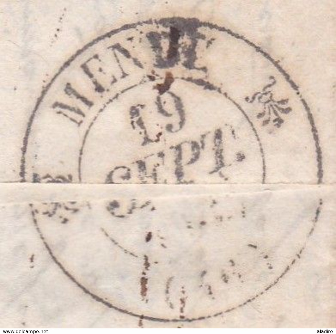 1835 - Lettre pliée avec corresp amicale de NISMES (gd cachet) Nîmes vers MENDE (fleurons) - Poste Restante - taxe 4