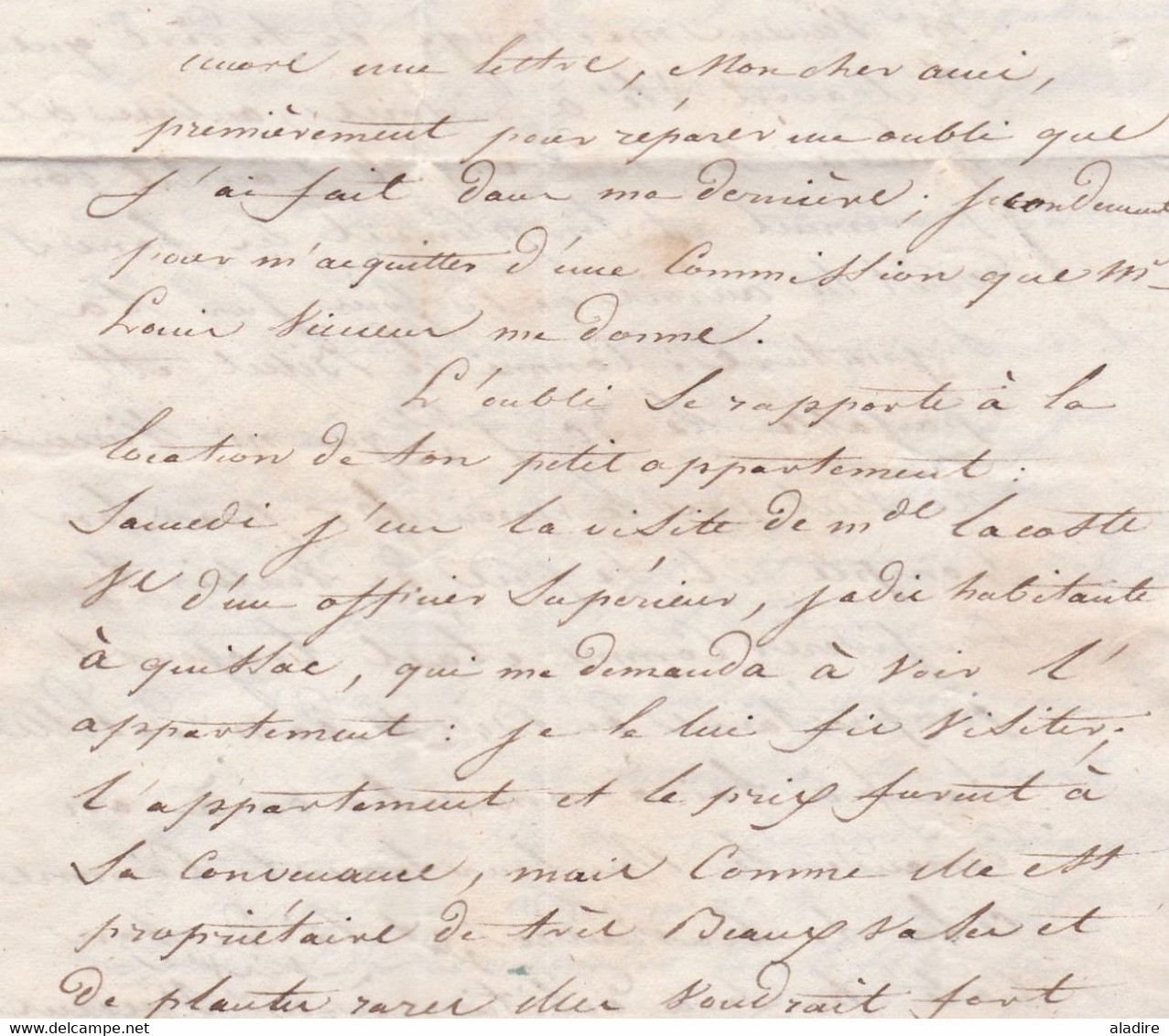 1835 - Lettre pliée avec corresp amicale de NISMES (gd cachet) Nîmes vers MENDE (fleurons) - Poste Restante - taxe 4