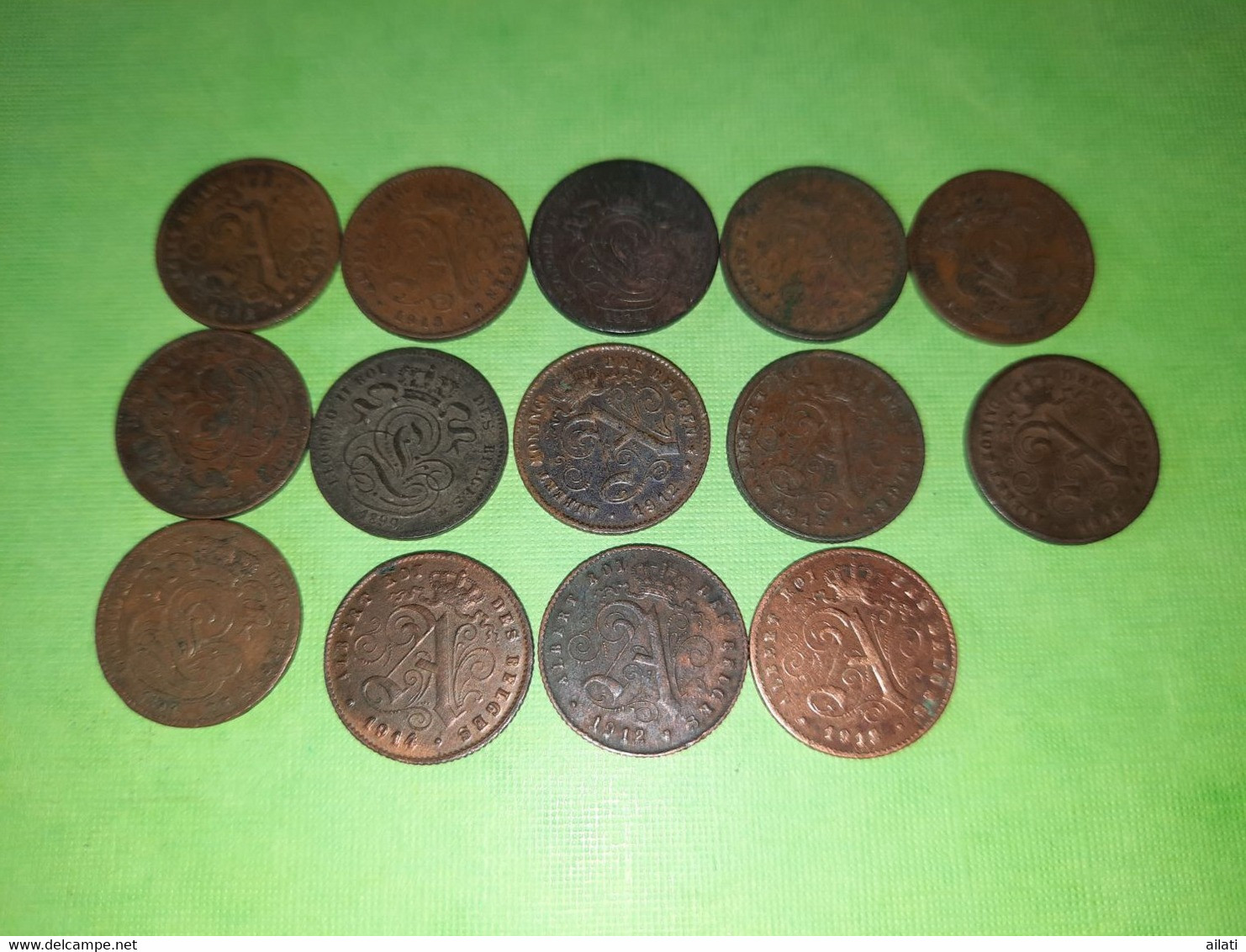 Lot De 14 Pièces  1 Centime Belges - Collections