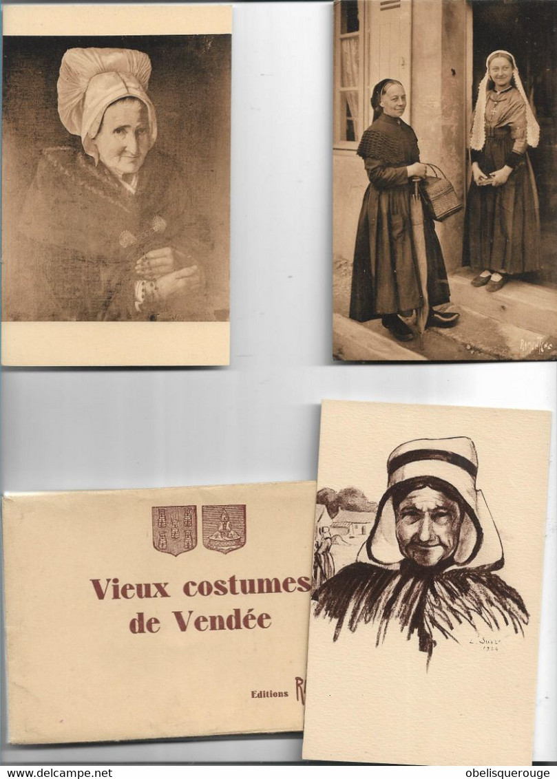 LOT DE 3 CARTES  COSTUME REGIONAL DE LA COTE DE VENDEE  SABLAISES SORTIE DE MESSE BERGEVIN MARAICHINE - Poitou-Charentes