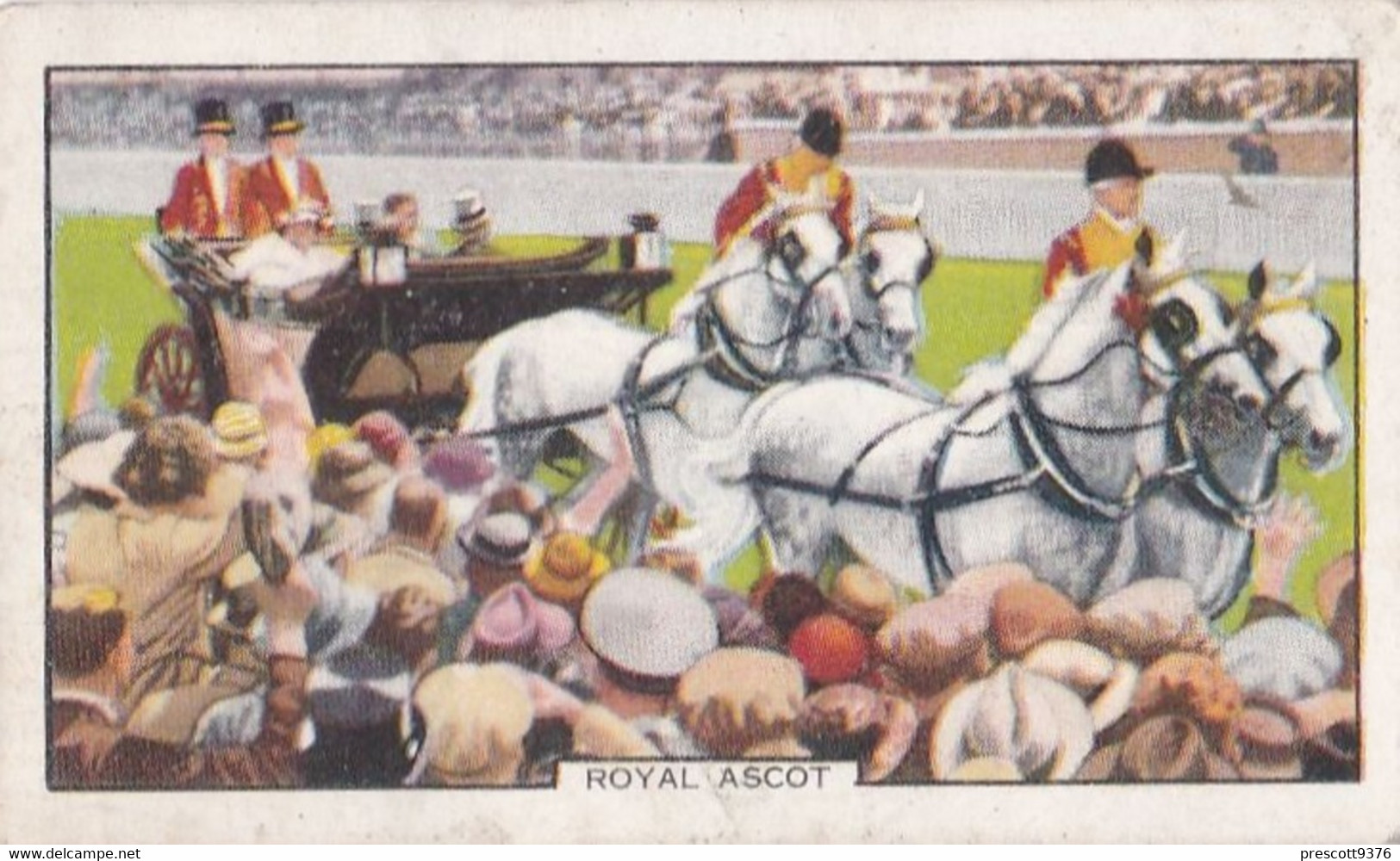 Racing Scenes 1938 - 1 Royal Ascot  - Gallaher Cigarette Card - Original - Horses - Gallaher