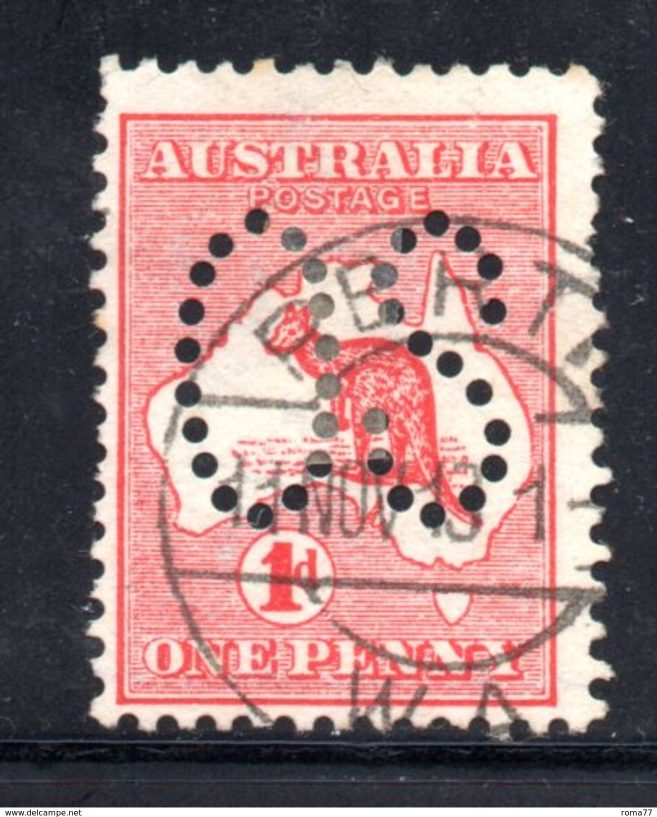 XP2483 - AUSTRALIA , Kangaroos Servizio 1 D.   Wmk  Crown On A Usato . - Officials