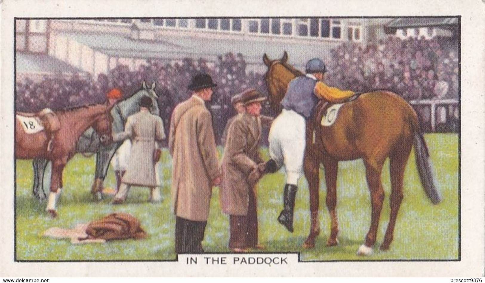 Racing Scenes 1938 - 17 In The Paddock - Gallaher Cigarette Card - Original - Horses - Gallaher