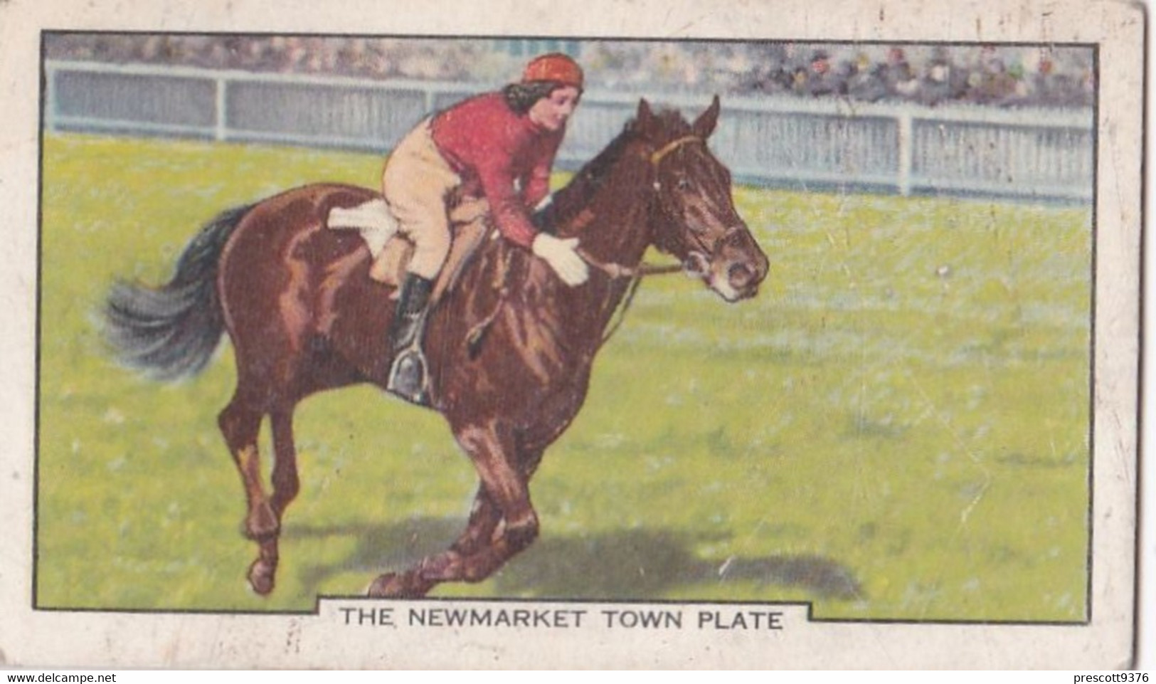 Racing Scenes 1938 - 21 Newmarket Town Plate  - Gallaher Cigarette Card - Original - Horses - Gallaher