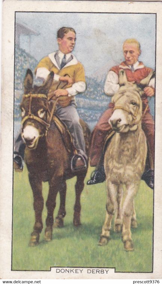 Racing Scenes 1938 - 44 Donkey Derby - Gallaher Cigarette Card - Original - Horses - Gallaher