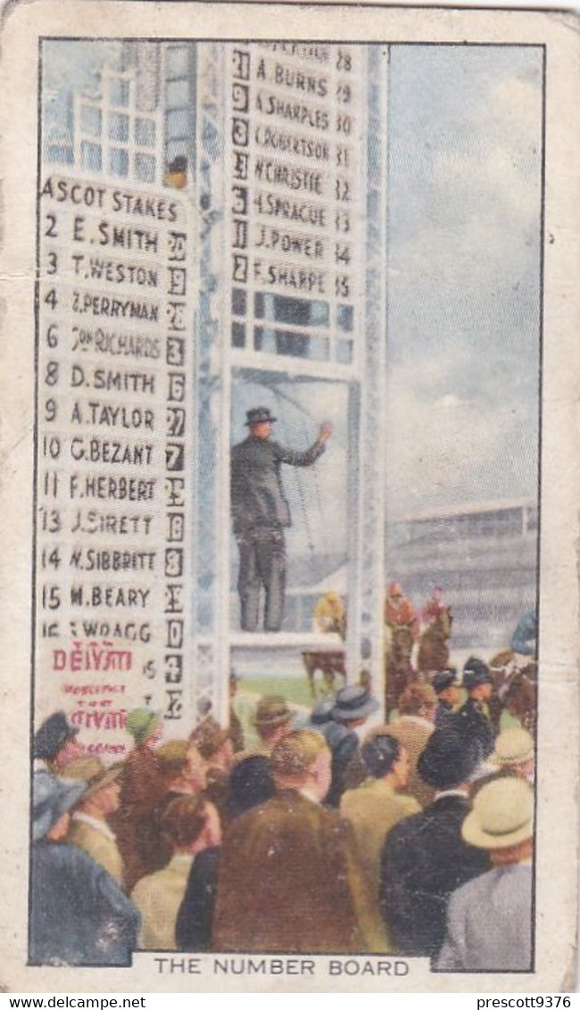 Racing Scenes 1938 - 43 Number Board - Gallaher Cigarette Card - Original - Horses - Gallaher