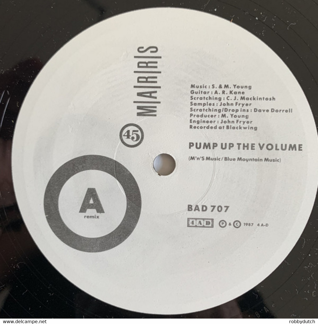 * 12"  Maxi *  M.A.R.R.S. - PUMP UP THE VOLUME (England 1987 EX-!!) - 45 T - Maxi-Single