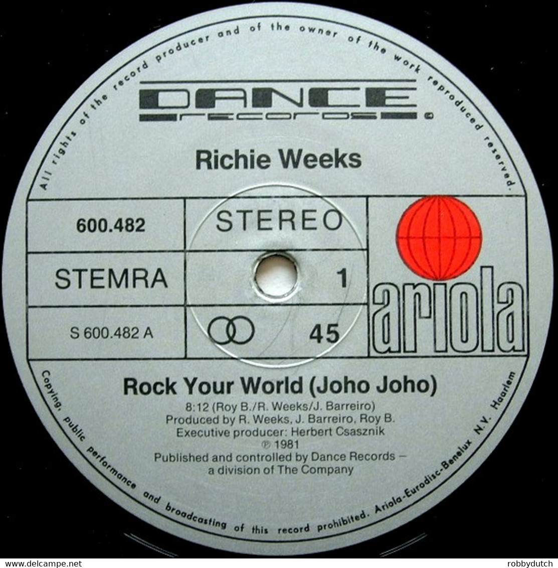 * 12"  Maxi *  WEEKS & COMPANY - ROCK YOUR WORLD (joho, Joho) - 45 T - Maxi-Single