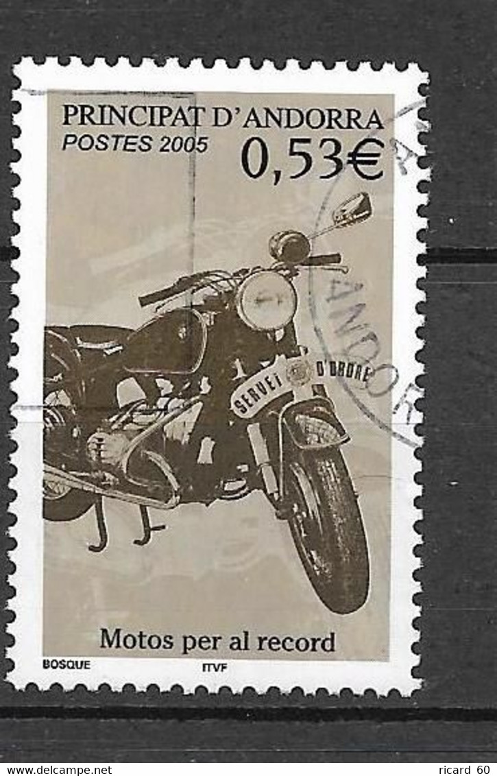 Timbres Oblitérés D'Andorre  , 2005, N° 614 YT, Moto Pour Le Service D'ordre, Police, BMW - Gebruikt