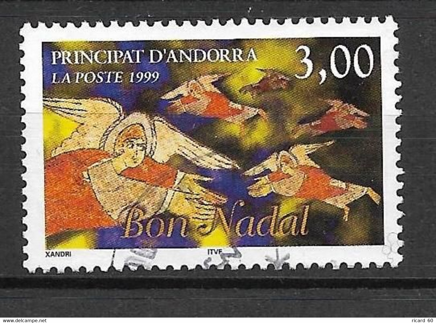 Timbres Oblitérés D'Andorre  , 1999, N° 524 YT, Noël, Anges - Usati