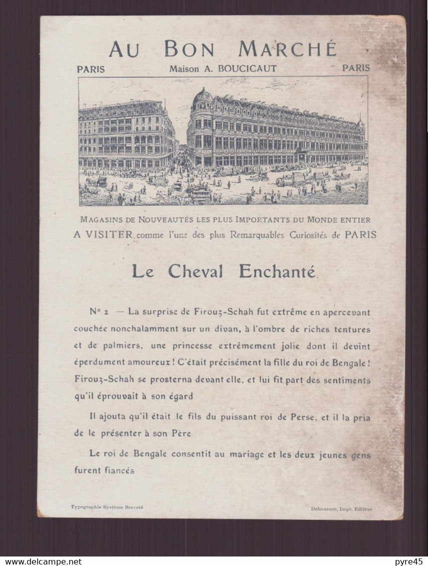 Chromo " Au Bon Marché " ( 16.5 X 12 Cm ) Conte Des Mille Et Une Nuits, Le Cheval Enchanté - Au Bon Marché
