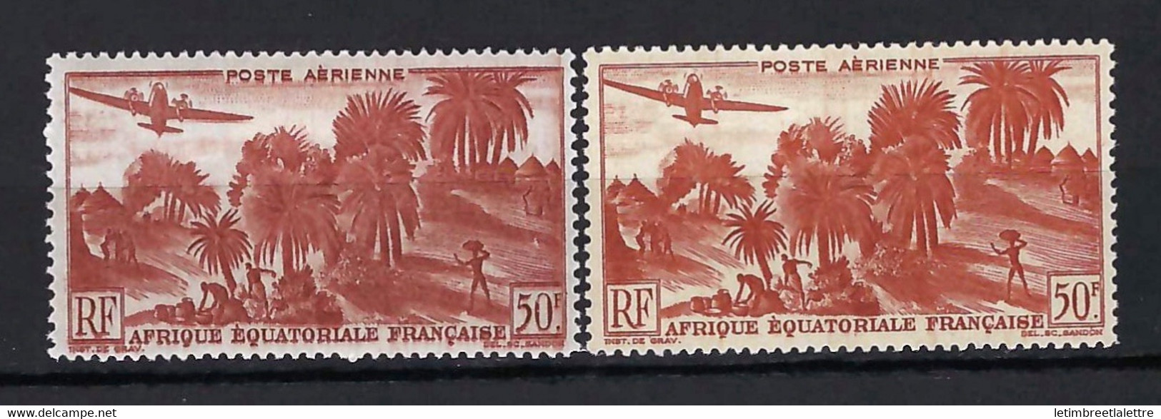 ⭐ AEF - Poste Aérienne - YT N° 50 * - Neuf Avec Charnière - Variété De Couleur - 1947 / 1952 ⭐ - Nuevos