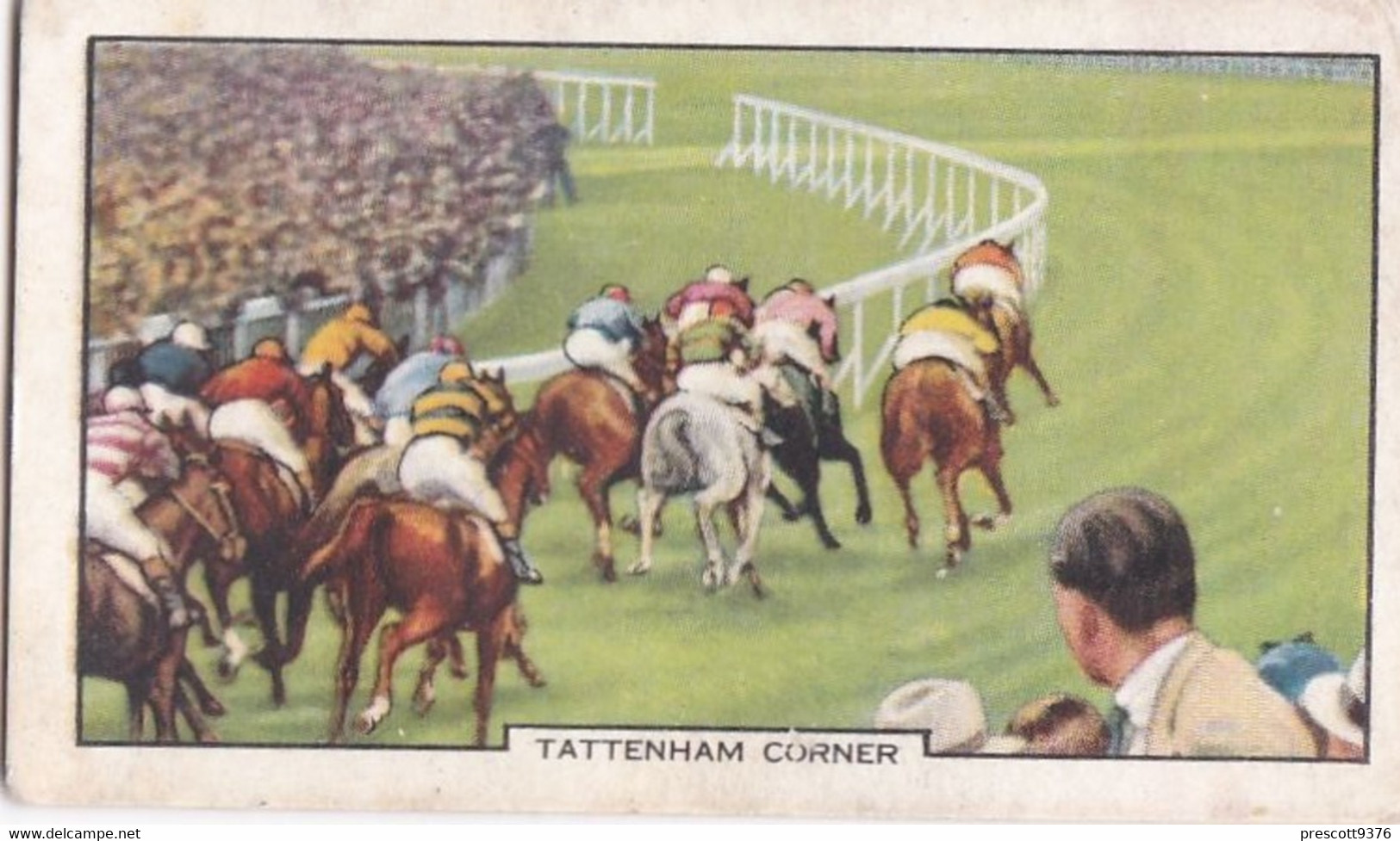 Racing Scenes 1938 - 25 Tattenham Corner   - Gallaher Cigarette Card - Original - Horses - Gallaher