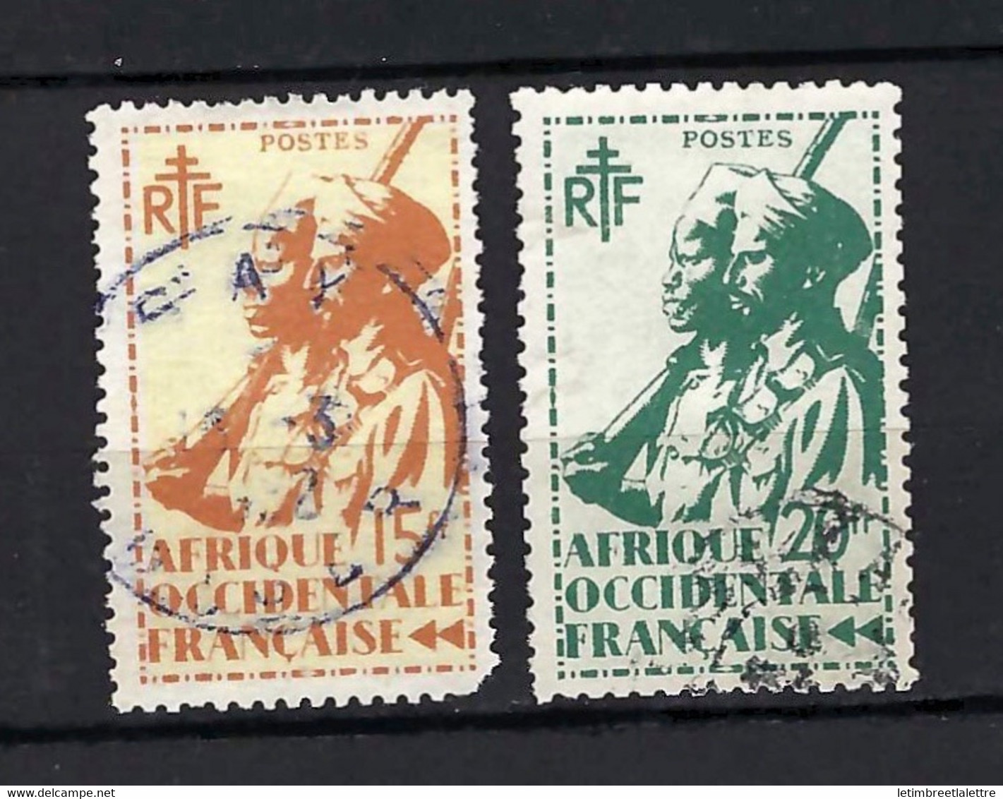 ⭐ AOF - YT N° 21 Et 22 - Oblitéré - 1945 ⭐ - Unused Stamps