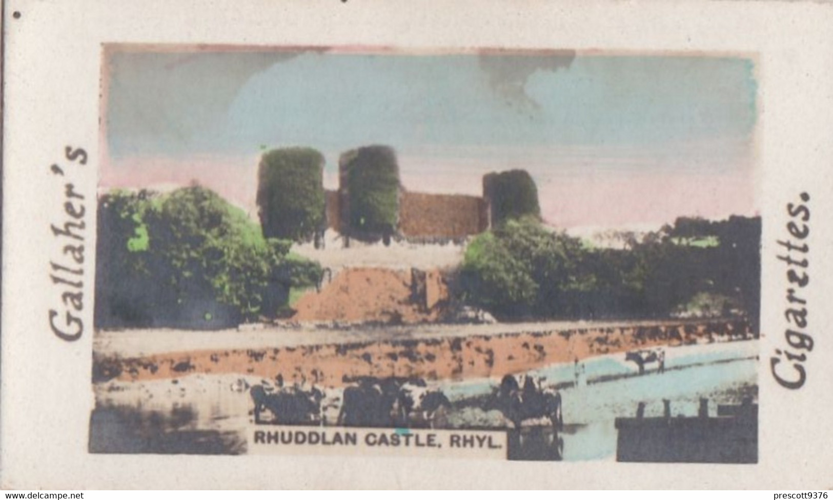 Interesting Views 1923 -  59 Rhuddlan Castle, Rhyl  - Gallaher Cigarette Card - Original - Photographic - Gallaher