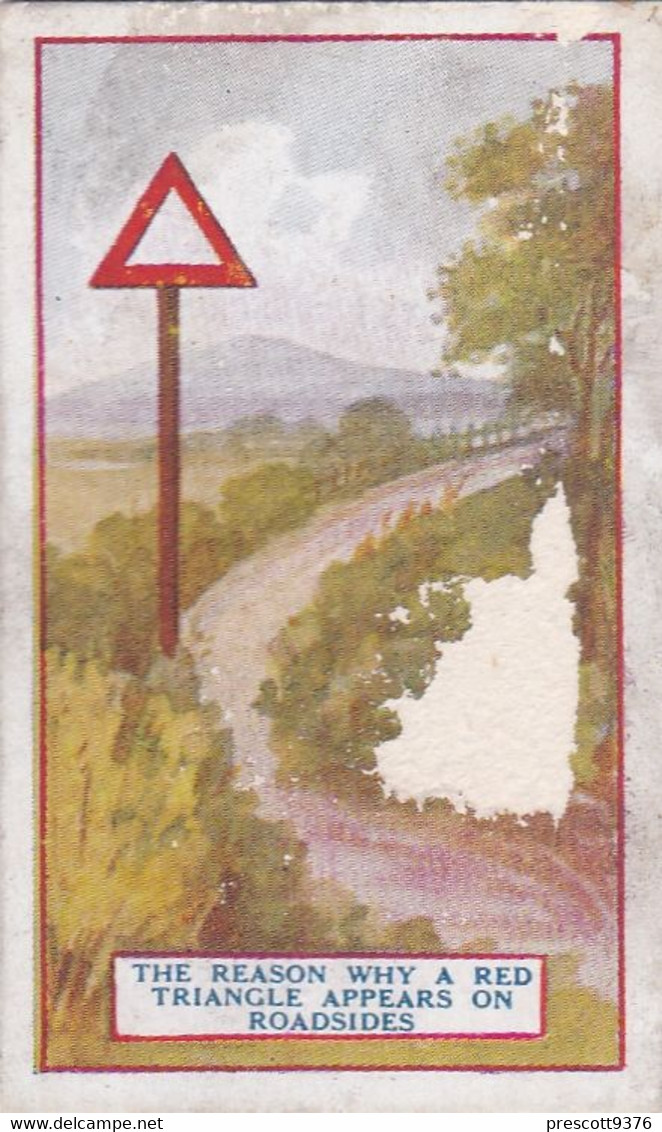 The Reason Why 1924  - 45 Red Triangle Roadsigns - Gallaher Cigarette Card - Original - - Gallaher