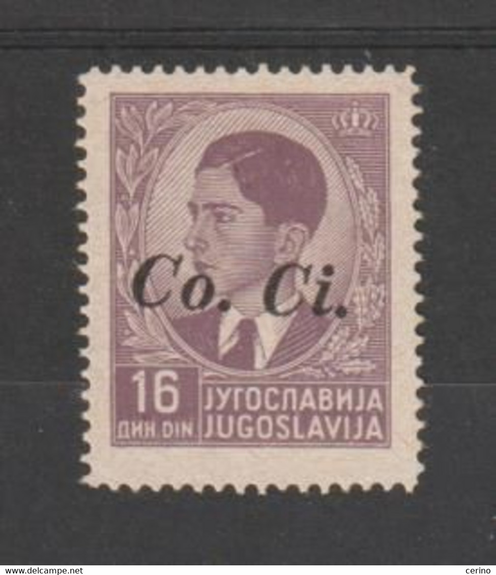 LUBIANA - OCCUPAZ. ITALIANA:  1941  SOPRASTAMPATO  -  16 D. VIOLETTO  BRUNO  N. -  SASS. 15 - Lubiana