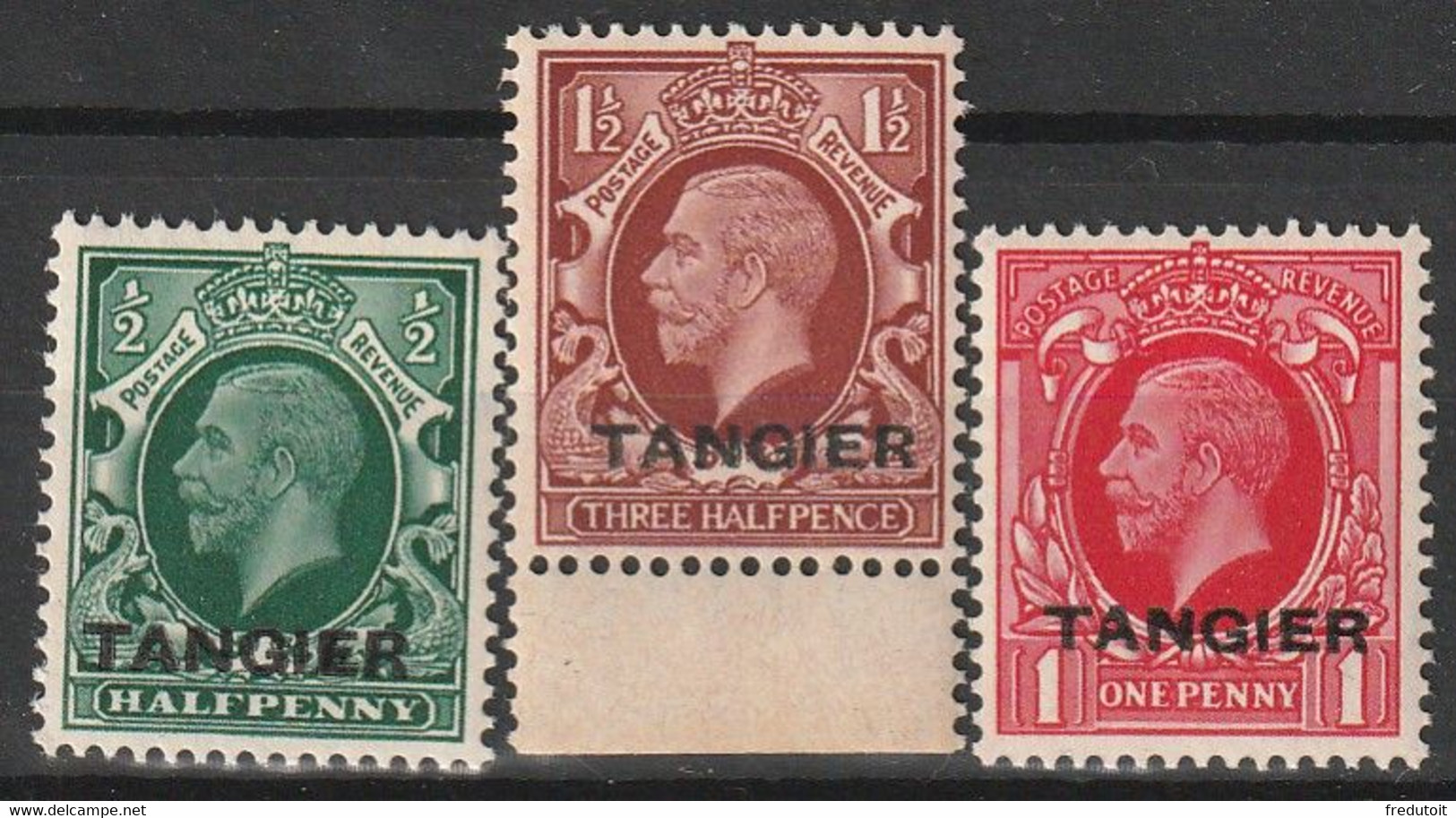 MAROC - Bureaux Anglais : Tanger - N°5/7 ** (1935)  George V - Postämter In Marokko/Tanger (...-1958)