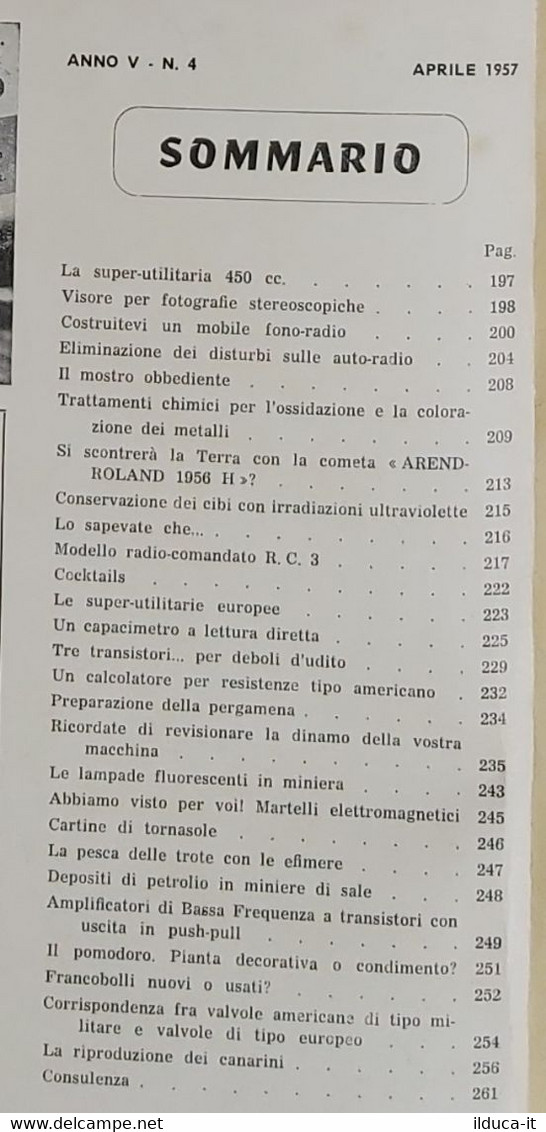 02341 SISTEMA PRATICO - Anno V Nr 4 1957 - SOMMARIO - Textos Científicos