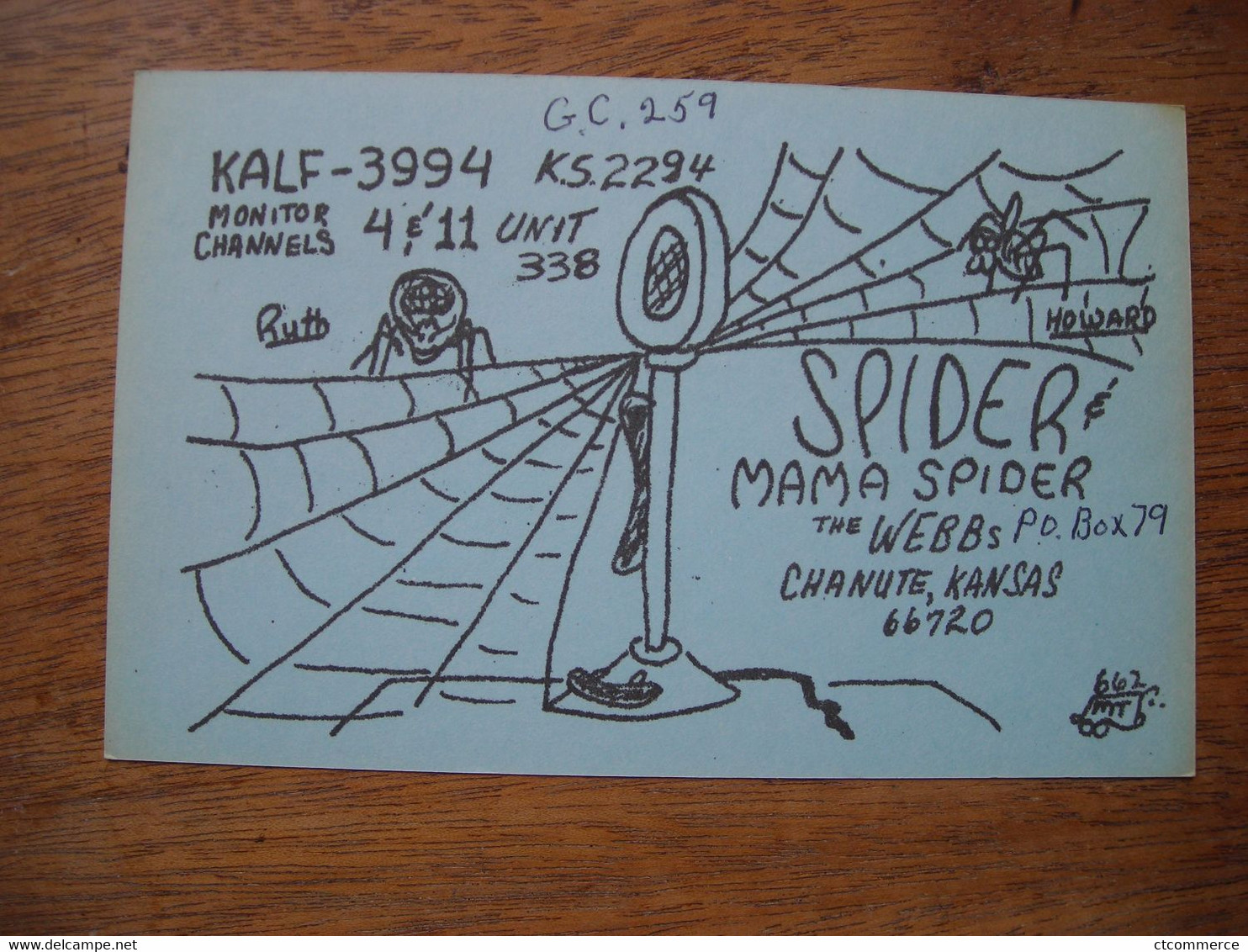 USA 1970's  Kansas Spider & Mama Spider Gulf Coast QSL Club Tx - CB