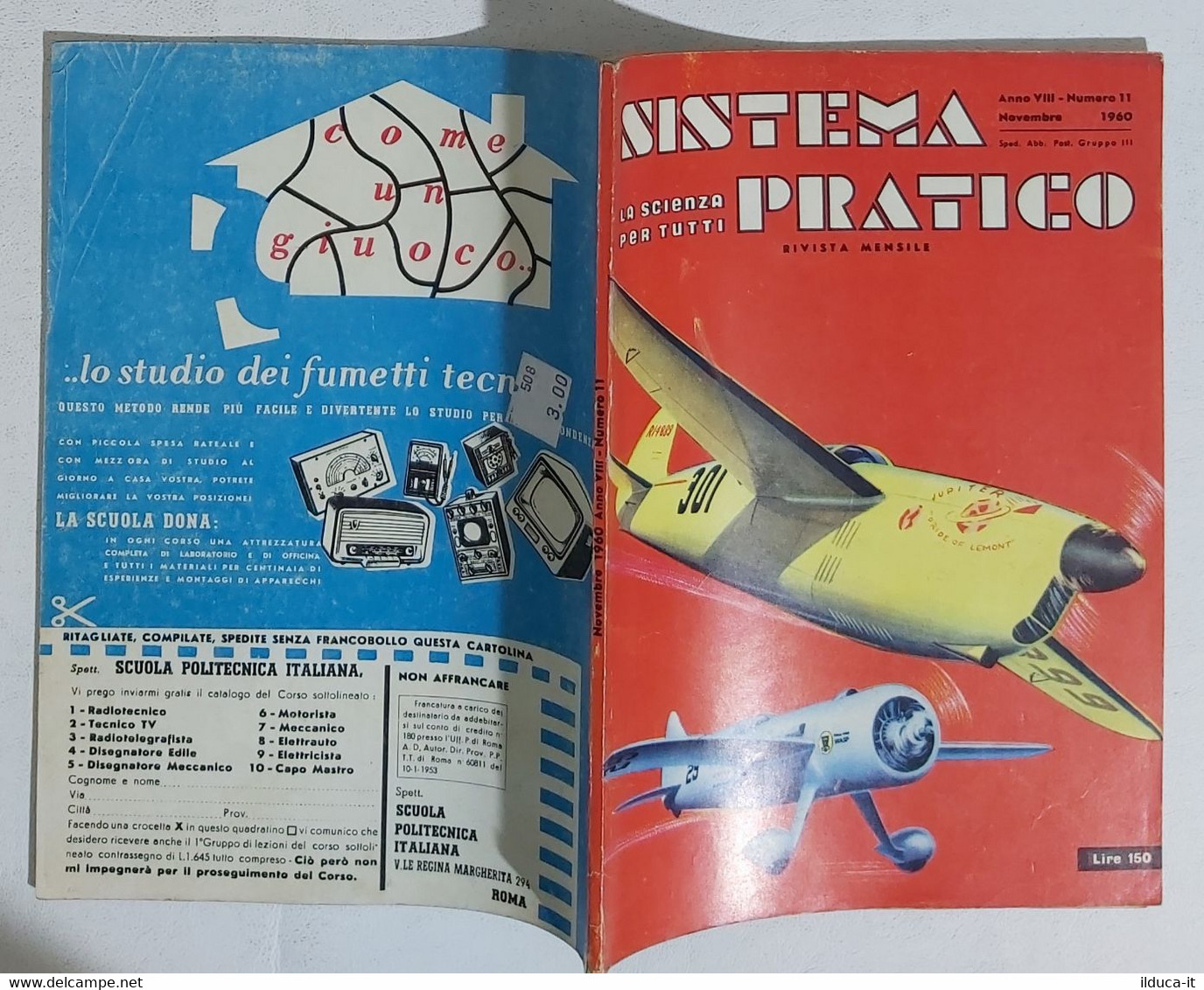 02359 SISTEMA PRATICO - Anno VIII Nr 11 1960 - SOMMARIO - Textos Científicos