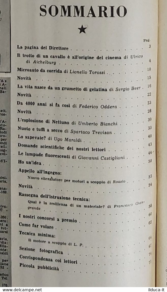 02378 La Scienza Illustrata - 1952 - Vol. IV N. 09 - Microauto Da Corrida! - Textes Scientifiques