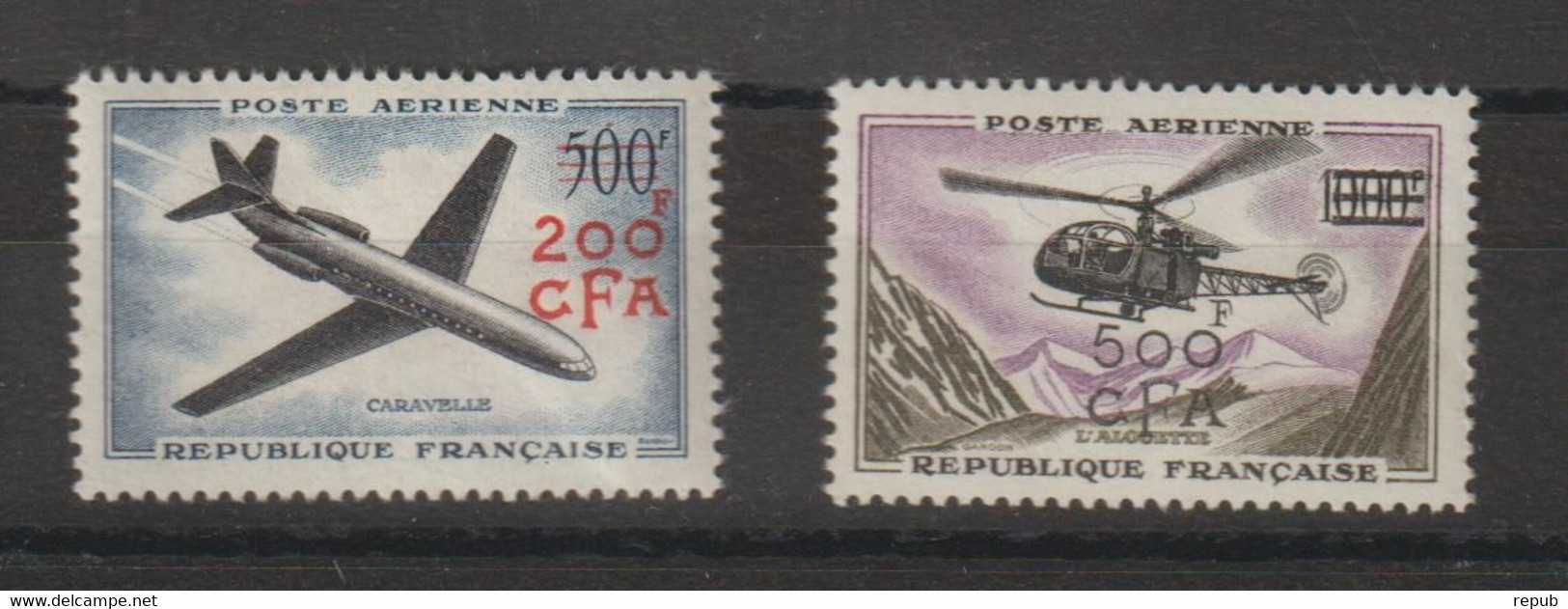 Réunion 1957-58 Prototypes PA 56-57 2 Val * Charnière Infime MH - Poste Aérienne