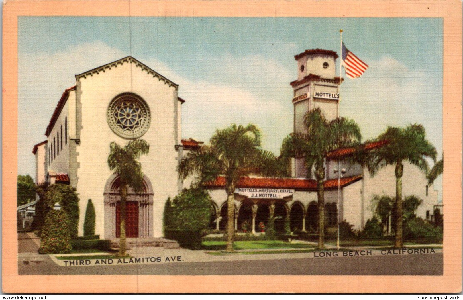 California Long Beach Mottell's Mortuary And Chapel Third And Alamitos Avenue - Long Beach